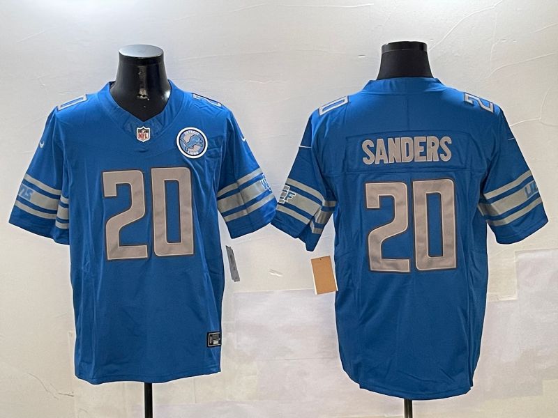 Men Detroit Lions #20 Sanders Blue three generations 2024 Nike Limited NFL Jersey style 01021->detroit lions->NFL Jersey